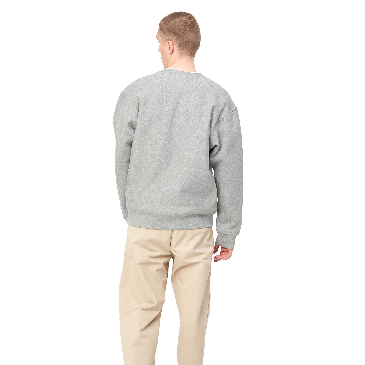 Carhartt WIP American Script Crewneck Sweater Grey Heather Carhartt WIP American Script Crewneck Sweater Grey Heather