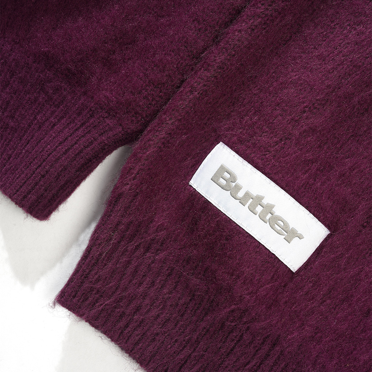 Butter Goods Mohair Button Up Knitted Cardigan Shirt Port Butter Goods Mohair Button Up Knitted Cardigan Shirt Port