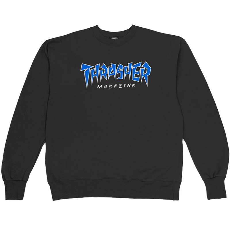 Thrasher Jagged Logo Crewneck Sweater Black