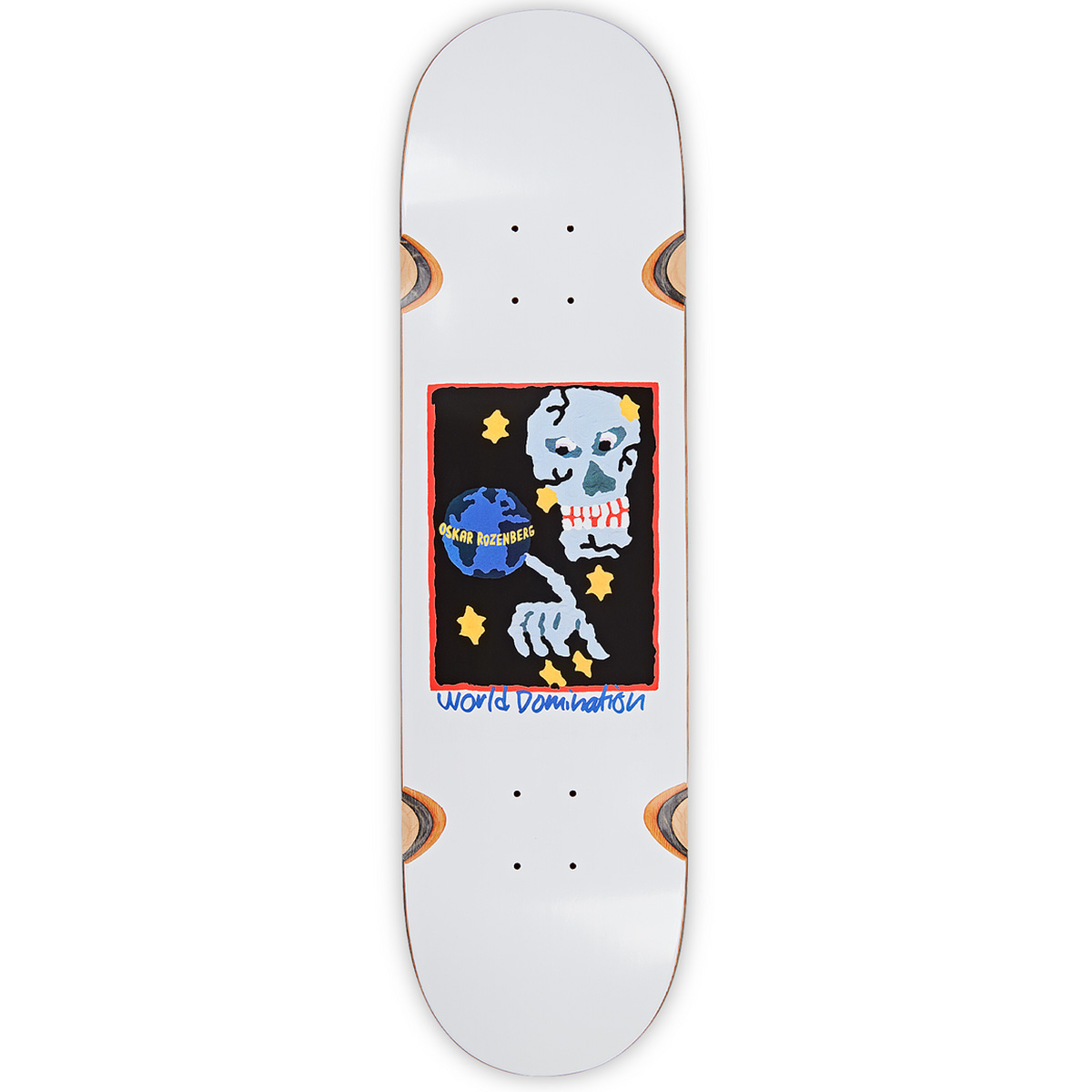 Polar Oskar Rozenberg World Domination Wheelwell Skateboard Deck White 8.25