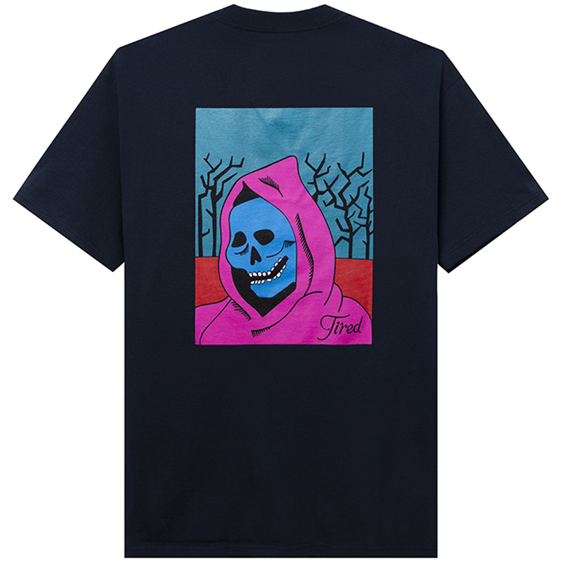 Tired Creepy Skul T-Shirt Navy