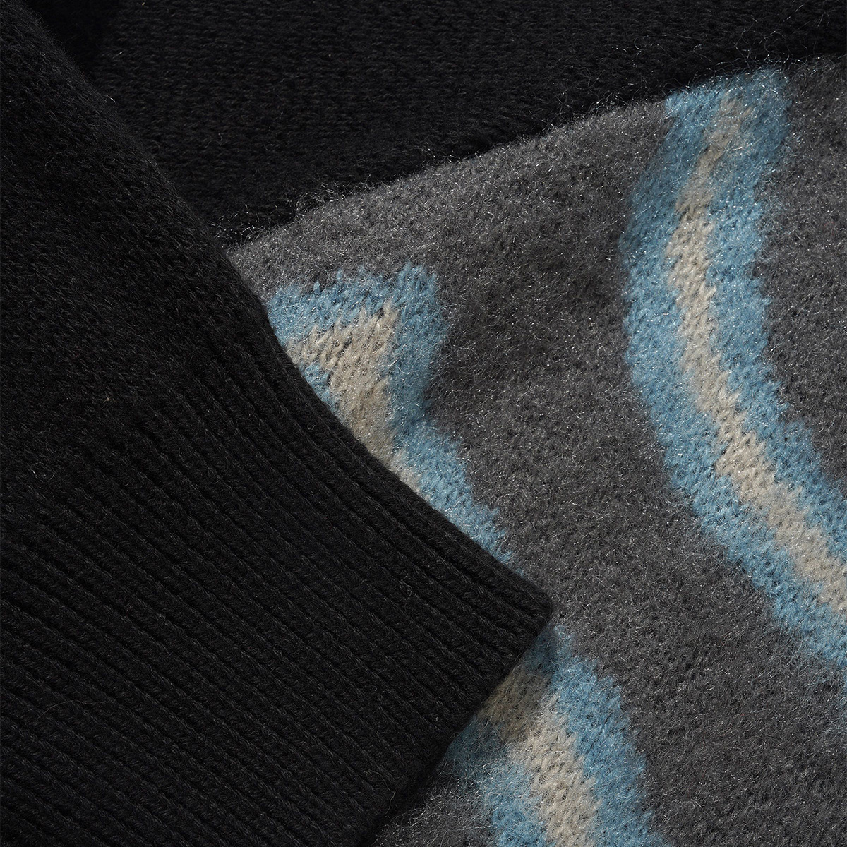 Butter Goods Beetle Zip-Thru Knit Sweater Black