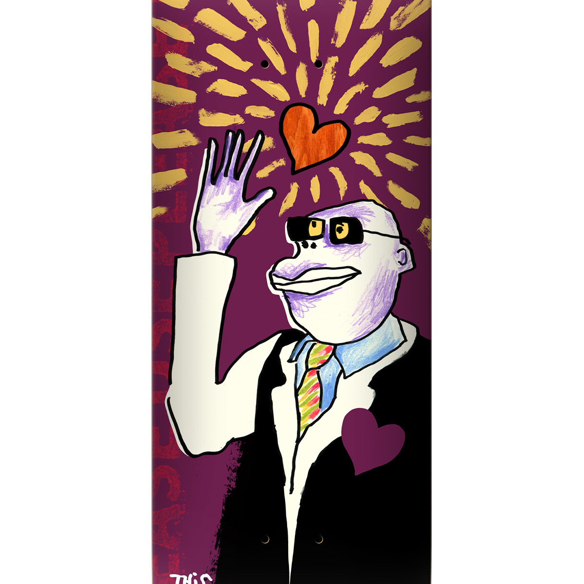 Krooked Knox This Heart Skateboard Deck Purple 8.5