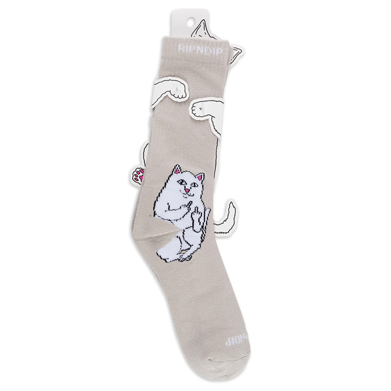 RIPNDIP Lord Nermal Socks Oatmeal Heather RIPNDIP Lord Nermal Socks Oatmeal Heather