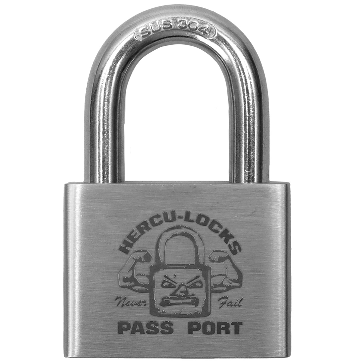 Pass Port Hercu Locks Padlock Brushed Silver