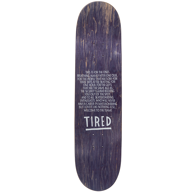 Tired Moto Sports Skateboard Deck 8.25 Tired Moto Sports Skateboard Deck 8.25