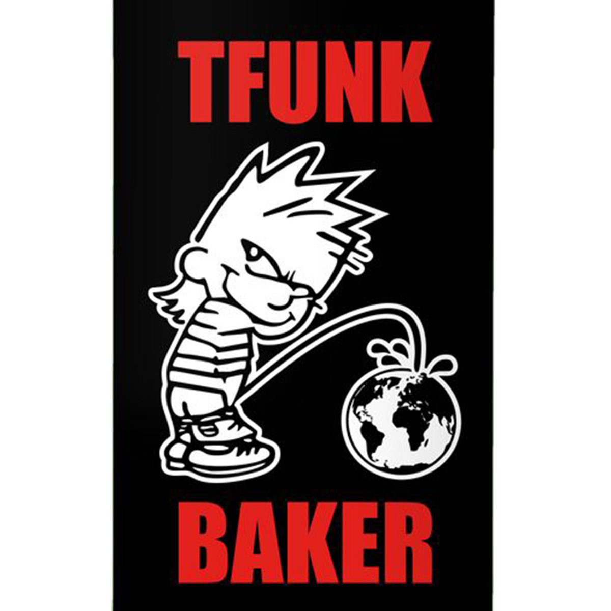 Baker T-Funk Whizz Kid Skateboard Deck Black 8.25 Baker T-Funk Whizz Kid Skateboard Deck Black 8.25