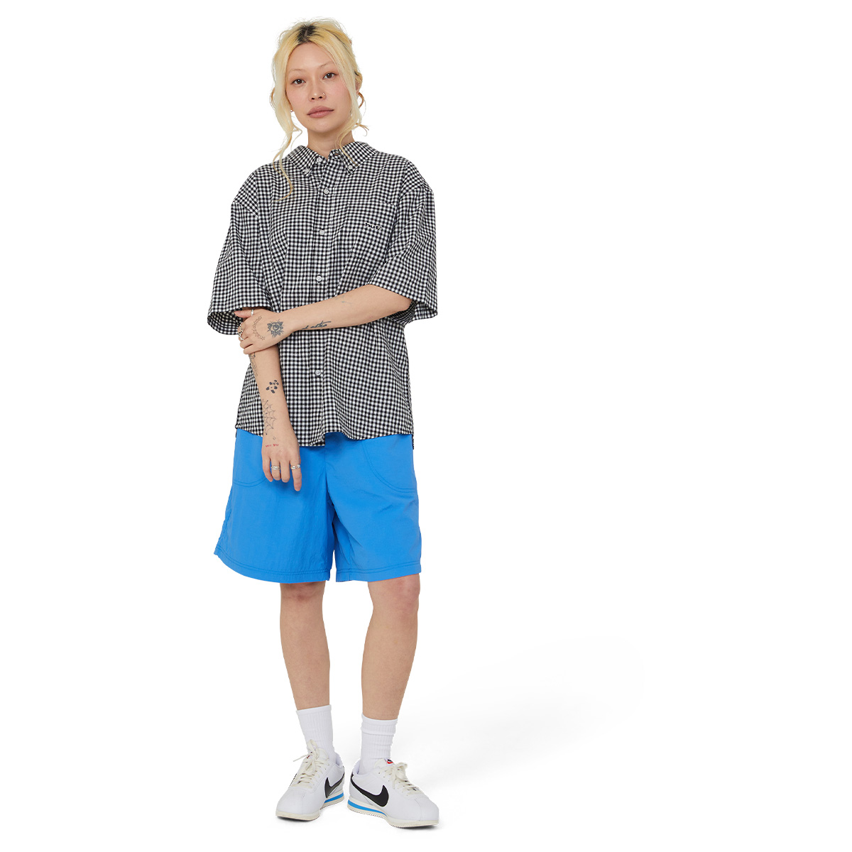 HUF 89 Micro Gingham Oxford Shirt Black/White