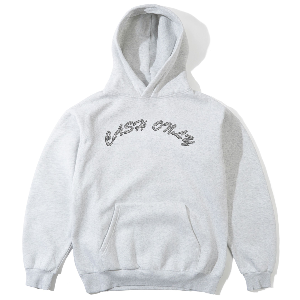 Cash Only Diamond Plate Logo Hooded Sweater Ash