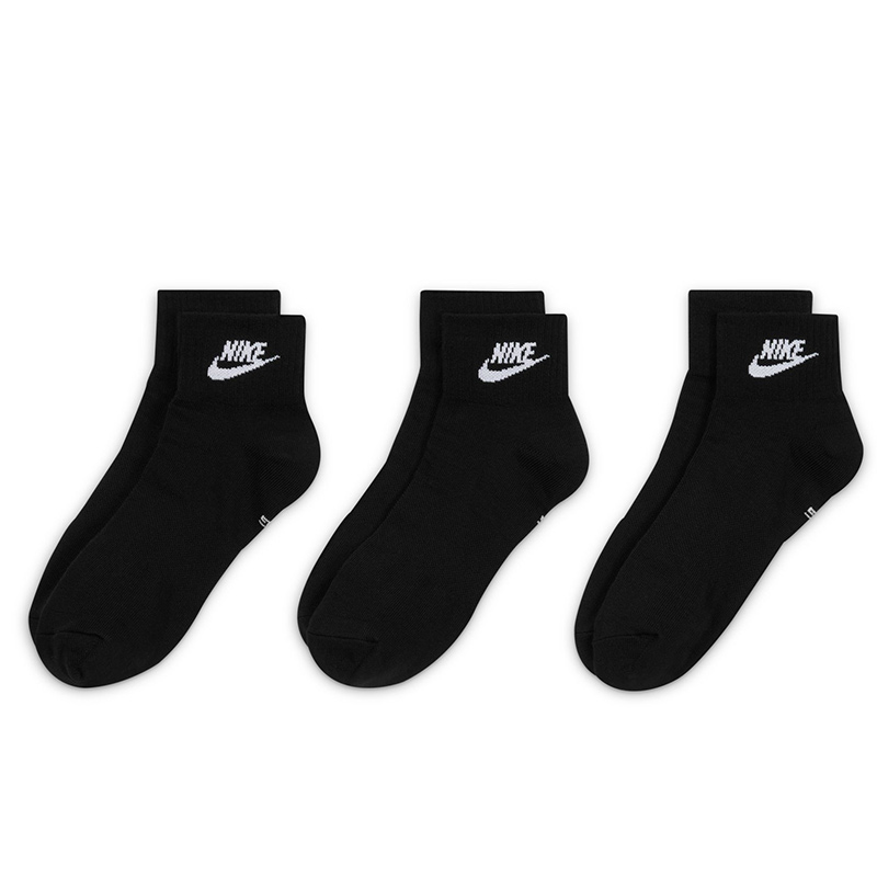 Nike SB Everyday Essential Ankle Socks Black/White 3-Pack