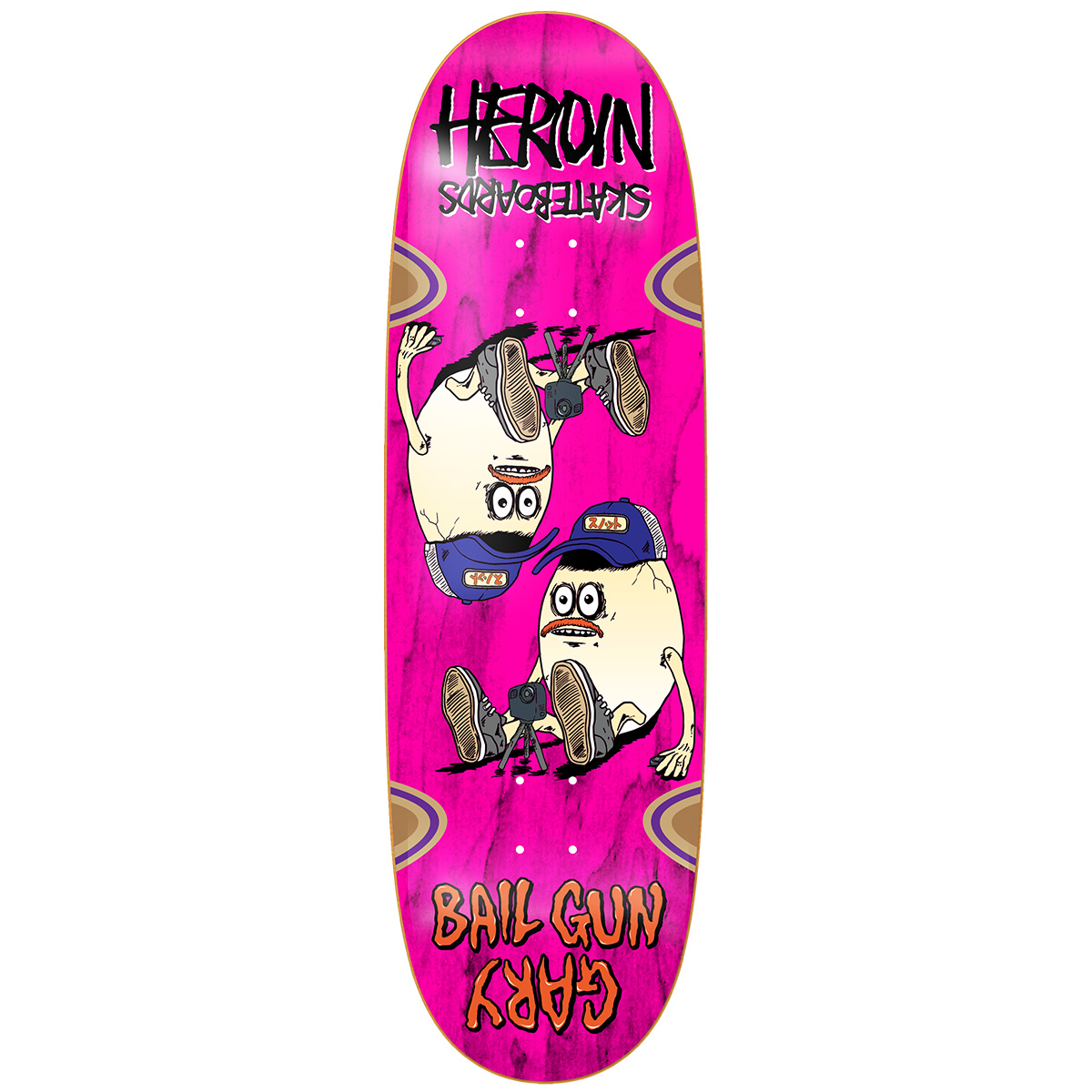 Heroin Bail Gun Gary 4 Skateboard Deck 9.75