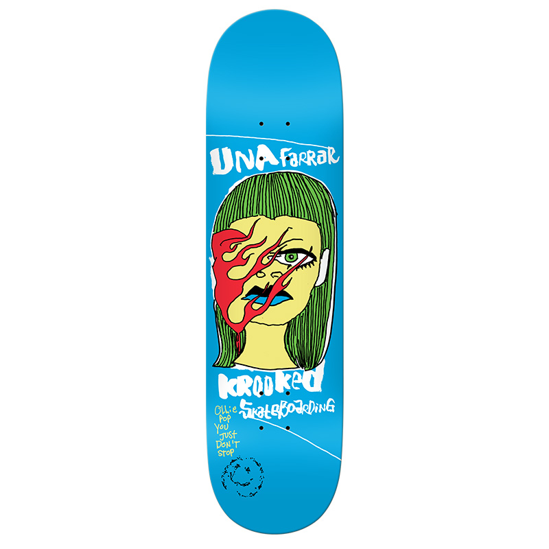 Krooked Una Farrar Skateboard Deck True Fit Mold Blue 8.38