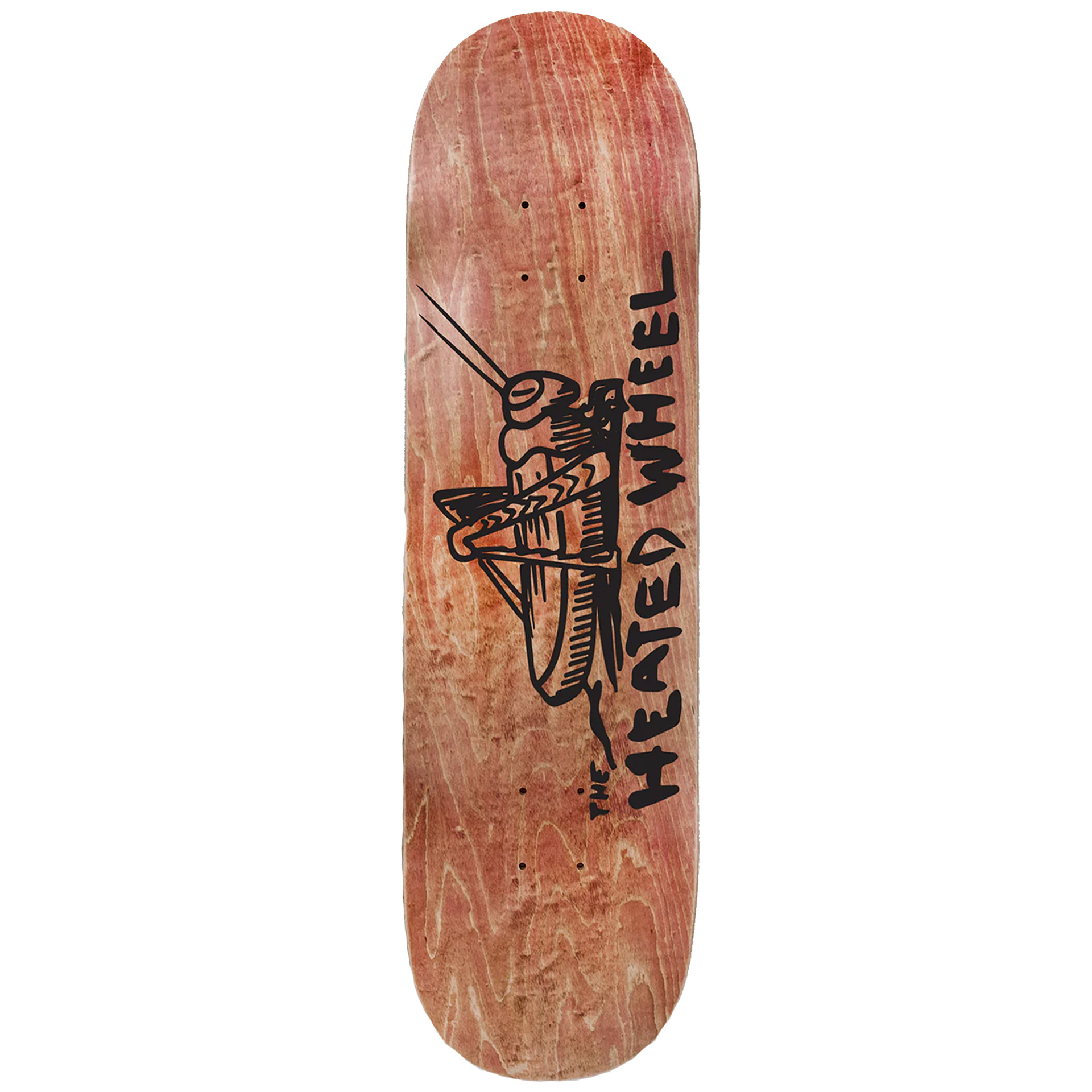 The Heated Wheel Grasshopper Skateboard Deck Woodstain 8.5