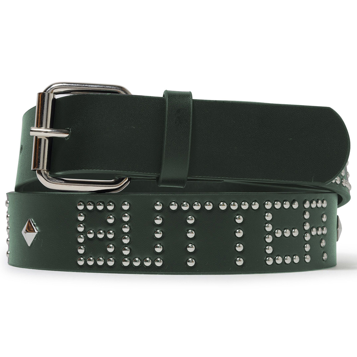 Butter Goods Leather Studded Belt Green Butter Goods Leather Studded Belt Green