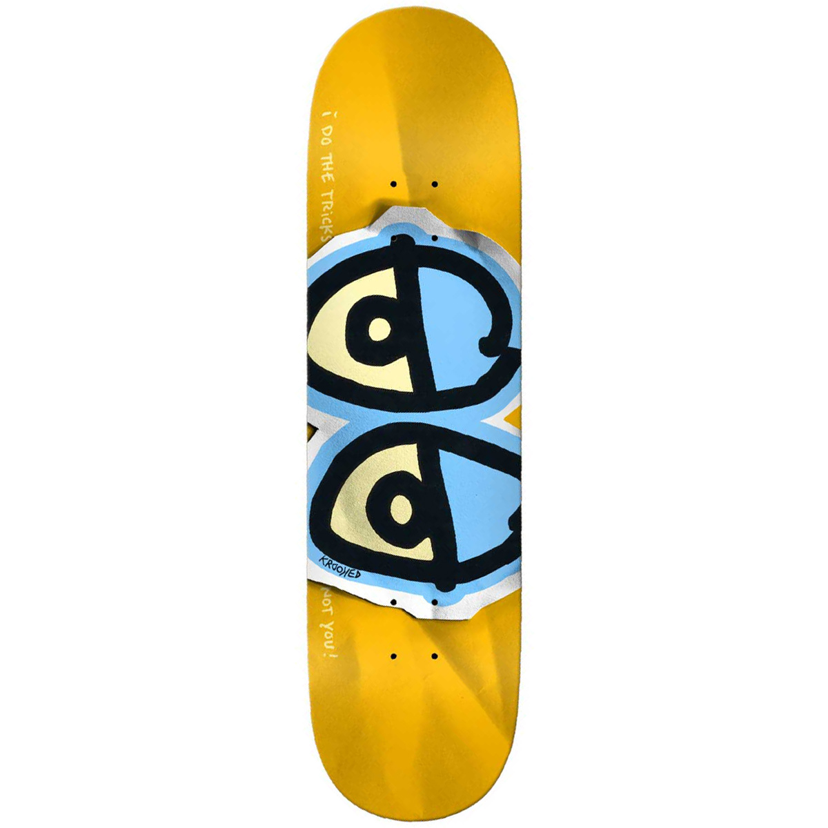 Krooked DBX Eyes Skateboard Deck Gold/Blue 8.38 Krooked DBX Eyes Skateboard Deck Gold/Blue 8.38
