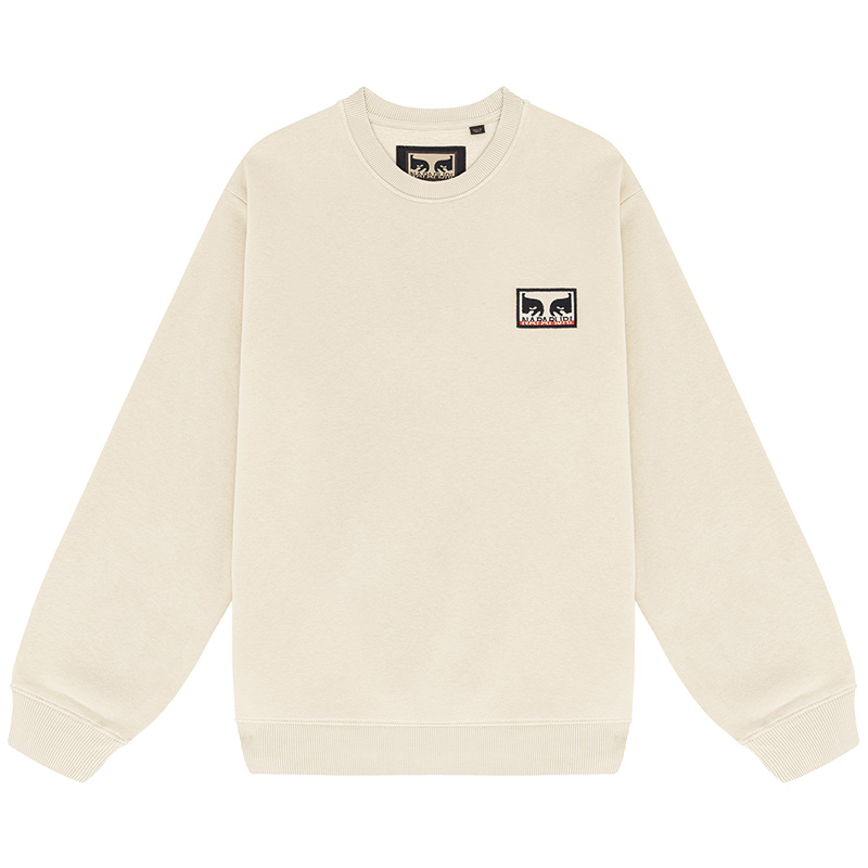 Obey X Napapijri Don't Just Watch It Burn Crewneck Sweater Cream