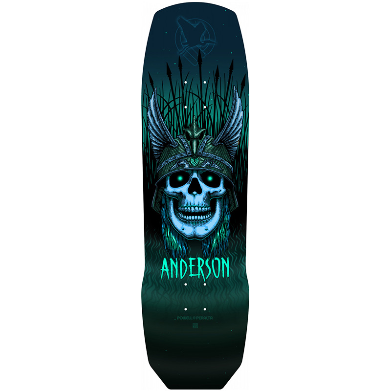 Powell Peralta Andy Anderson Heron Skull Skateboard Deck Green Shape 290 9.13 Powell Peralta Andy Anderson Heron Skull Skateboard Deck Green Shape 290 9.13