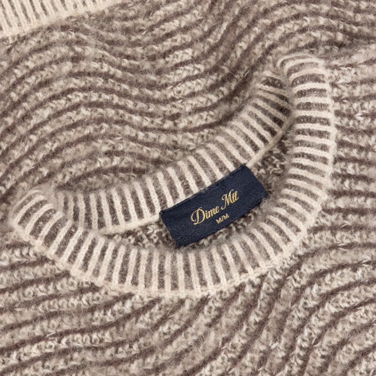 Dime Mohair Wave Knit Sweater Camel