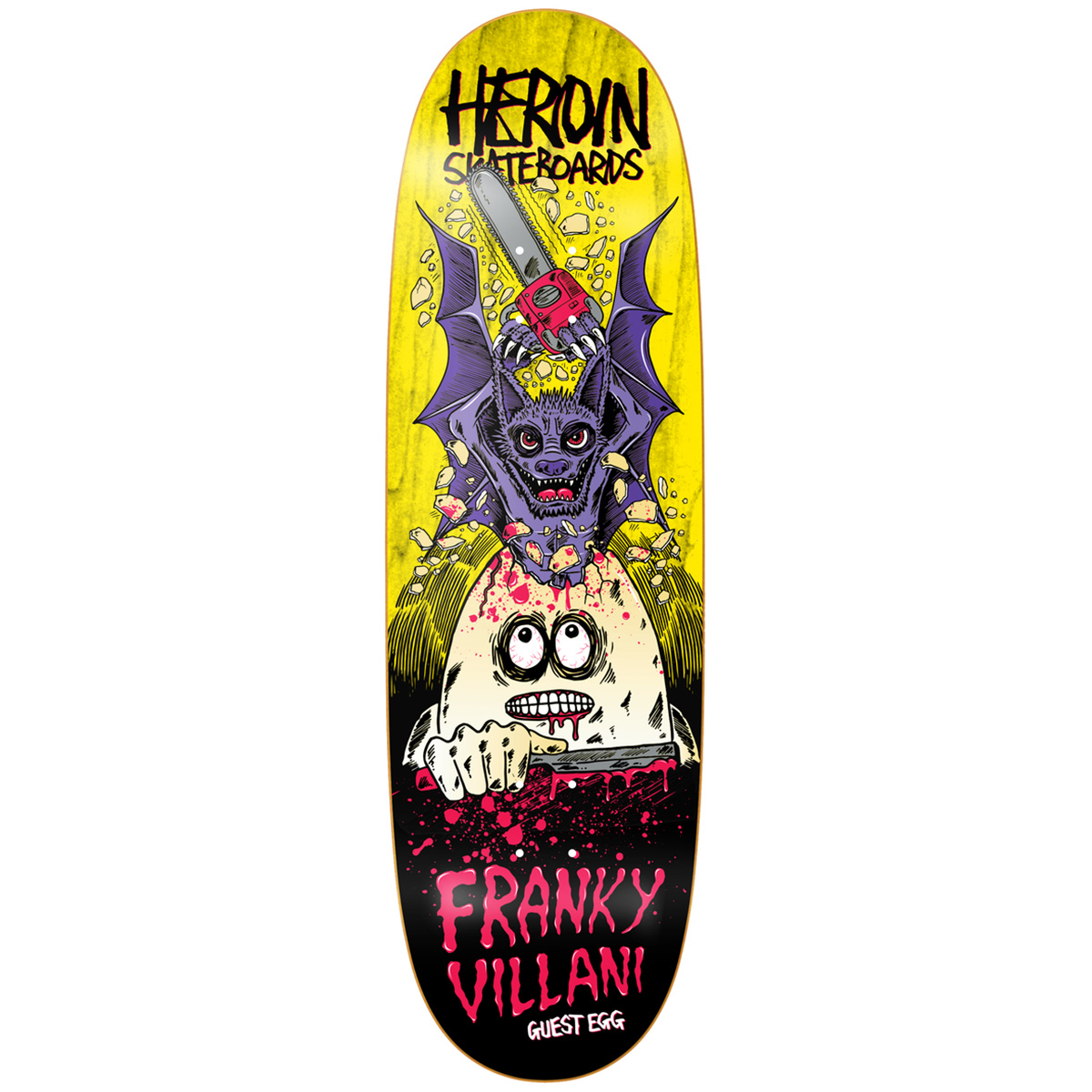 Heroin Franky Villani Guest Egg Skateboard Deck 9.5 