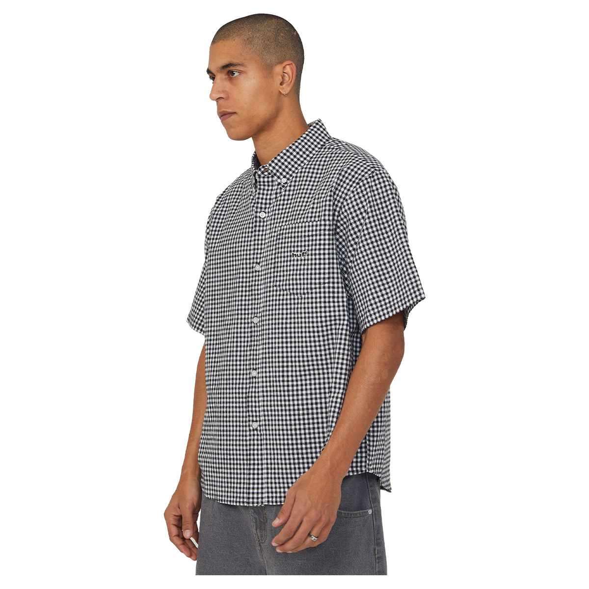 HUF 89 Micro Gingham Oxford Shirt Black/White
