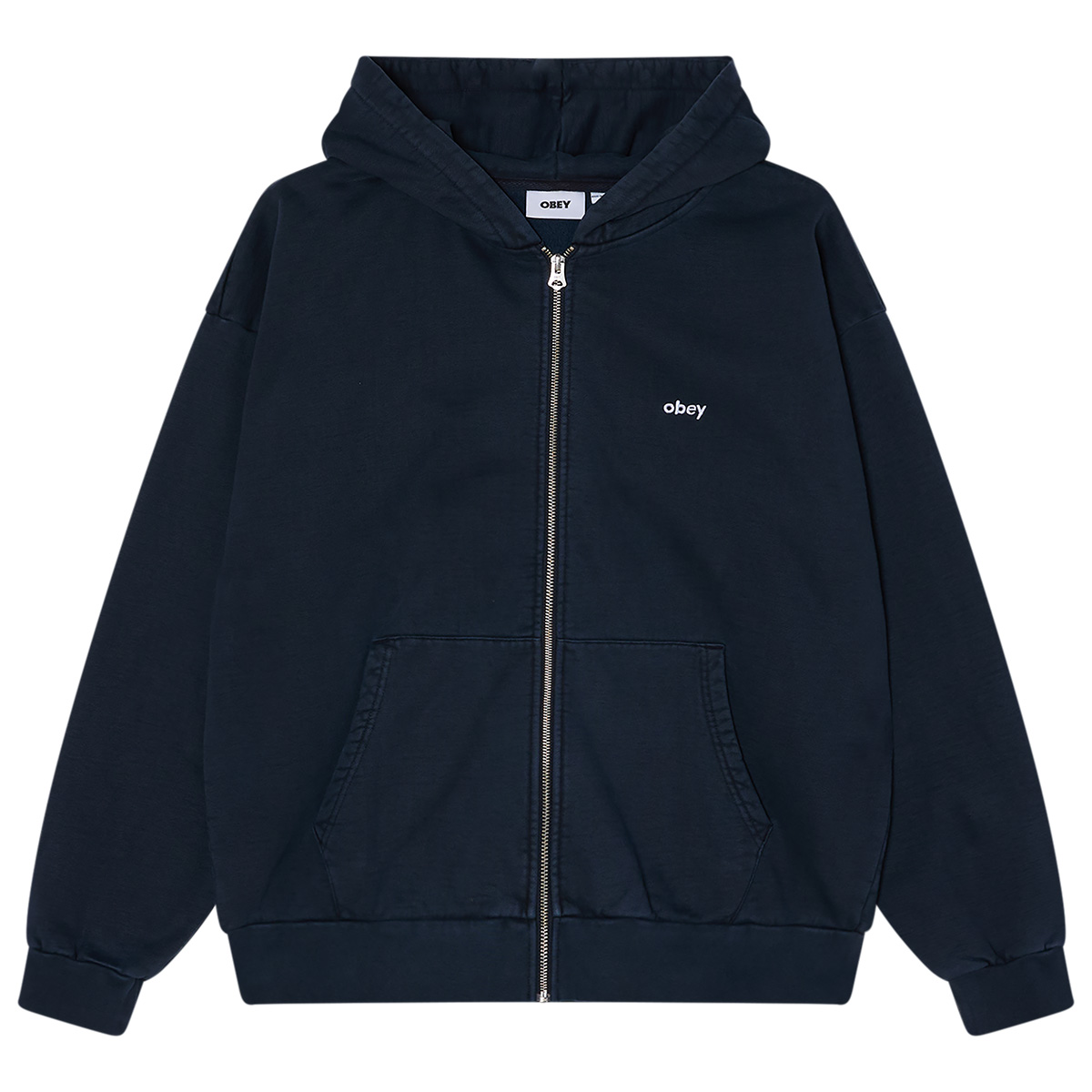 Obey Lowercase Pigment Zip Hooded Sweater Pigment Dark Sapphire