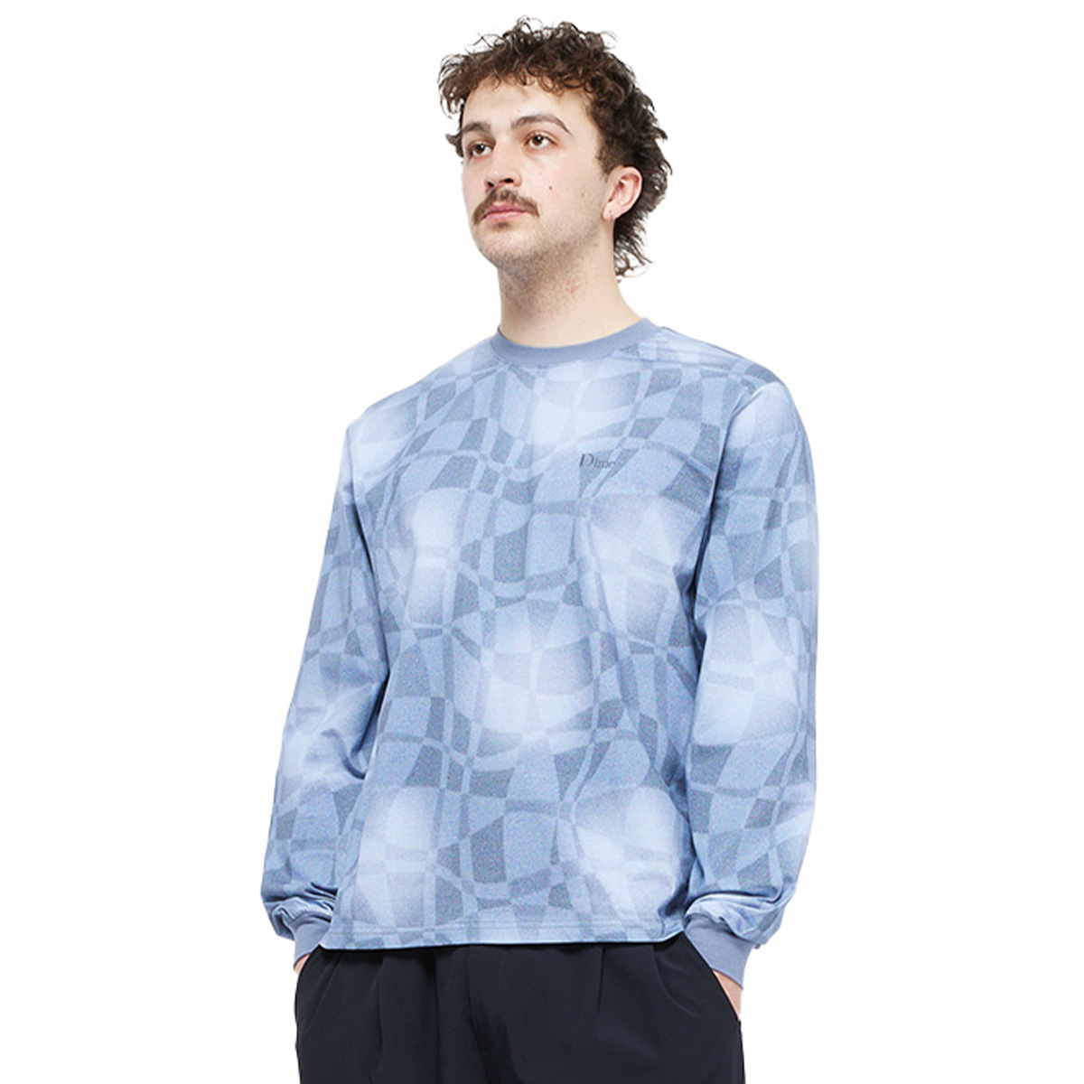 Dime Abstract Longsleeve T-Shirt Static Blue
