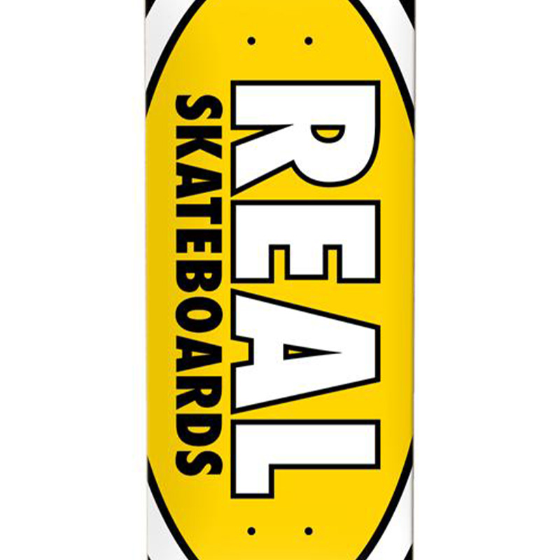 Real Team Classic Oval Skateboard Deck Yellow 8.06