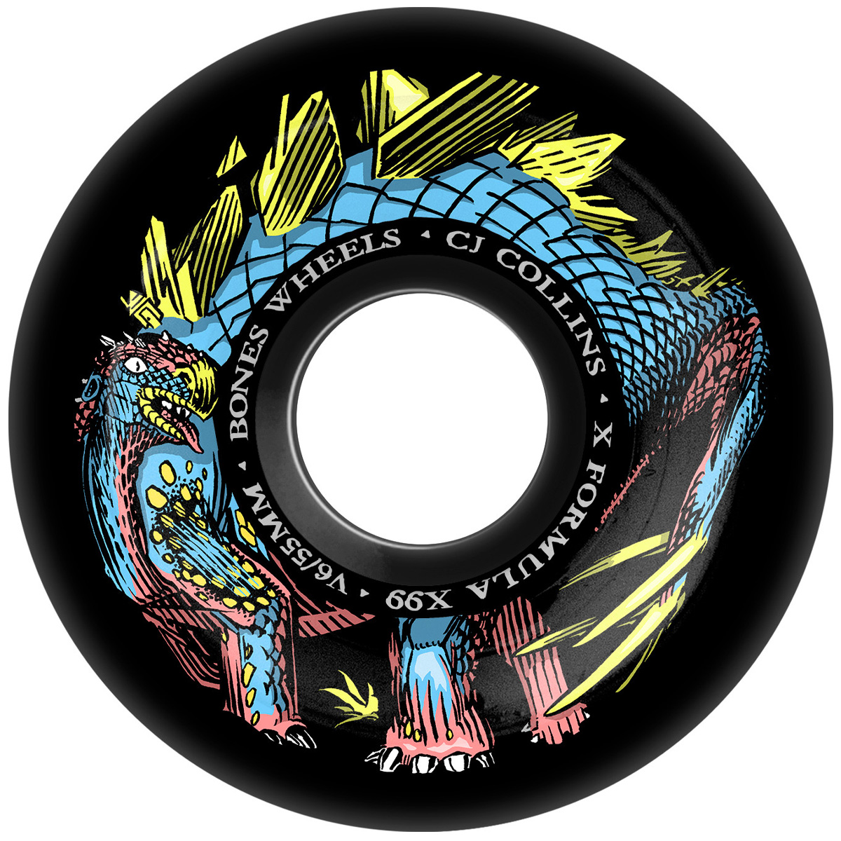 Bones X Formula CJ Collins Dino-Sortas V6 Wdct Whls Blck 99A 55mm Bones X Formula CJ Collins Dino-Sortas V6 Wdct Whls Blck 99A 55mm