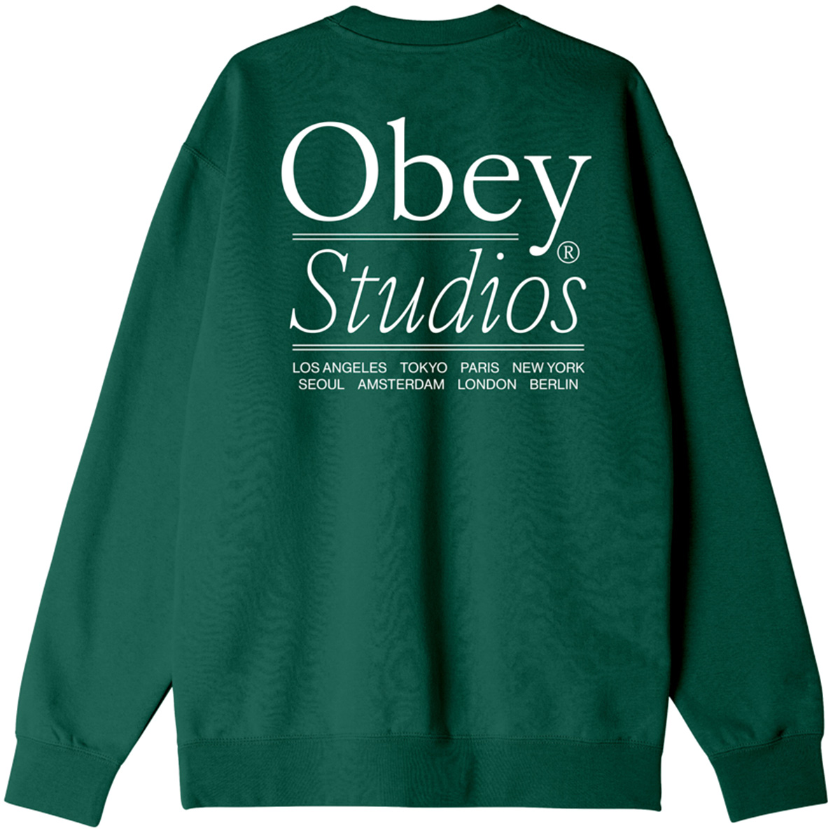 Obey Studios Crewneck Sweater Rain Forest Obey Studios Crewneck Sweater Rain Forest