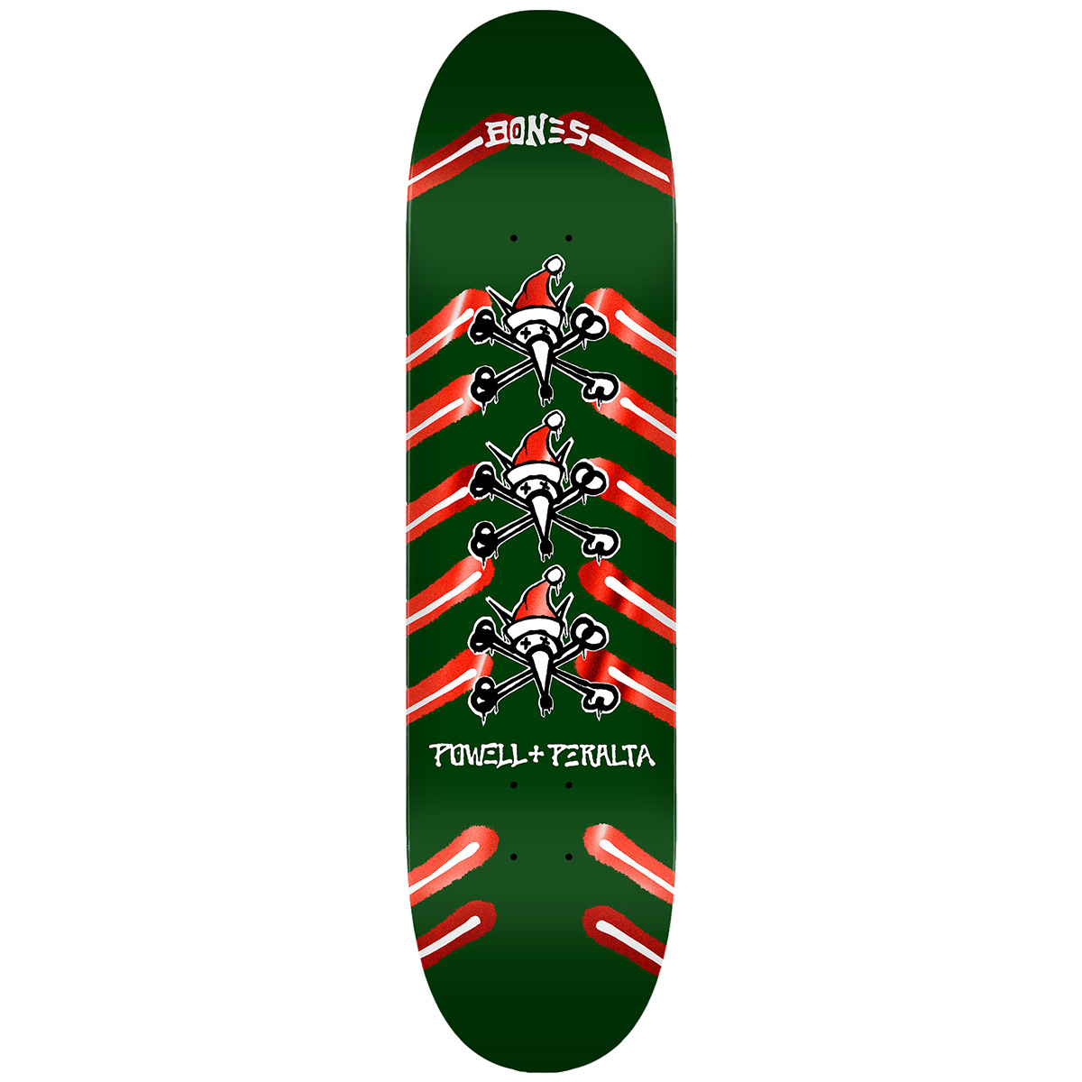 Powell Peralta Rat Bones Holiday 25 Skateboard Deck Green/Red Foil 8.75