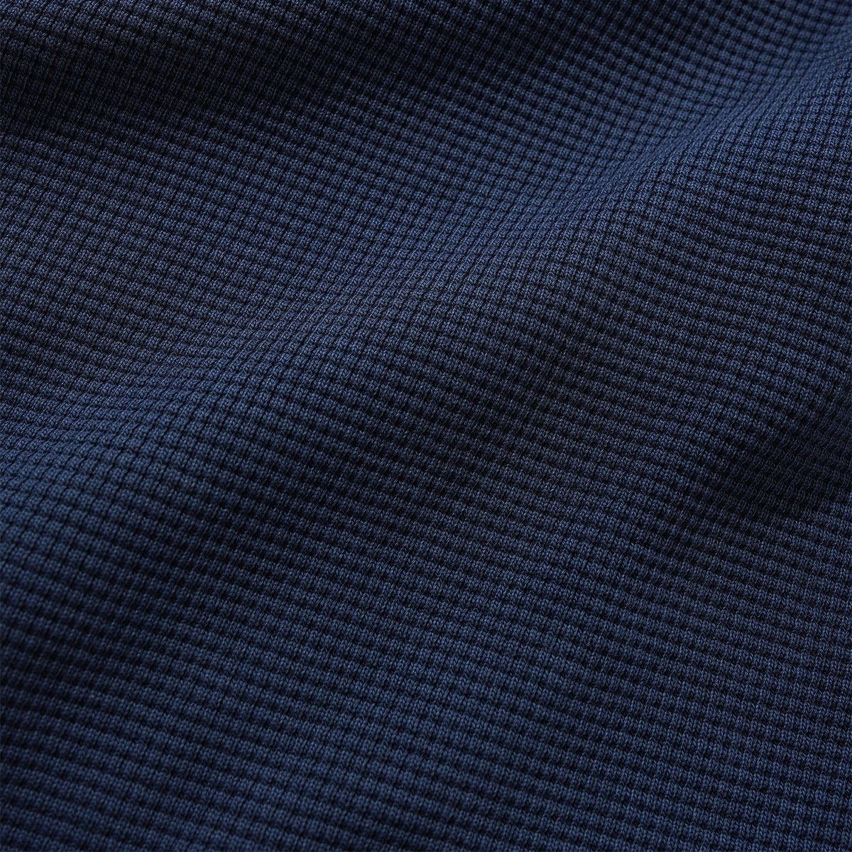 Butter Goods Waffle Zip-Thru Hooded Sweater Navy Overdye