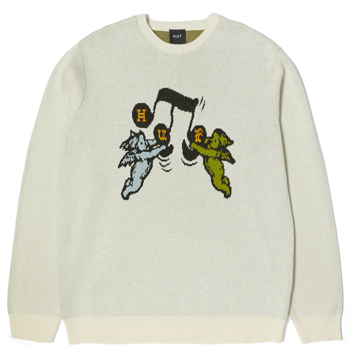 HUF Song Intarsia Sweater Linen HUF Song Intarsia Sweater Linen