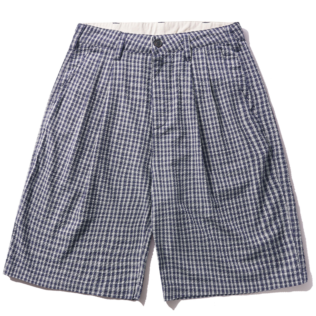 Butter Goods Pleated Shorts Navy Plaid