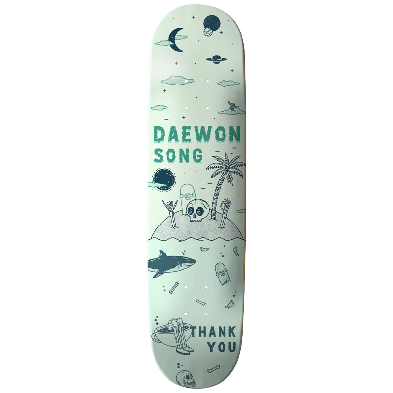Thank You Daewon Song Cast Away Skateboard Deck Green 8.25