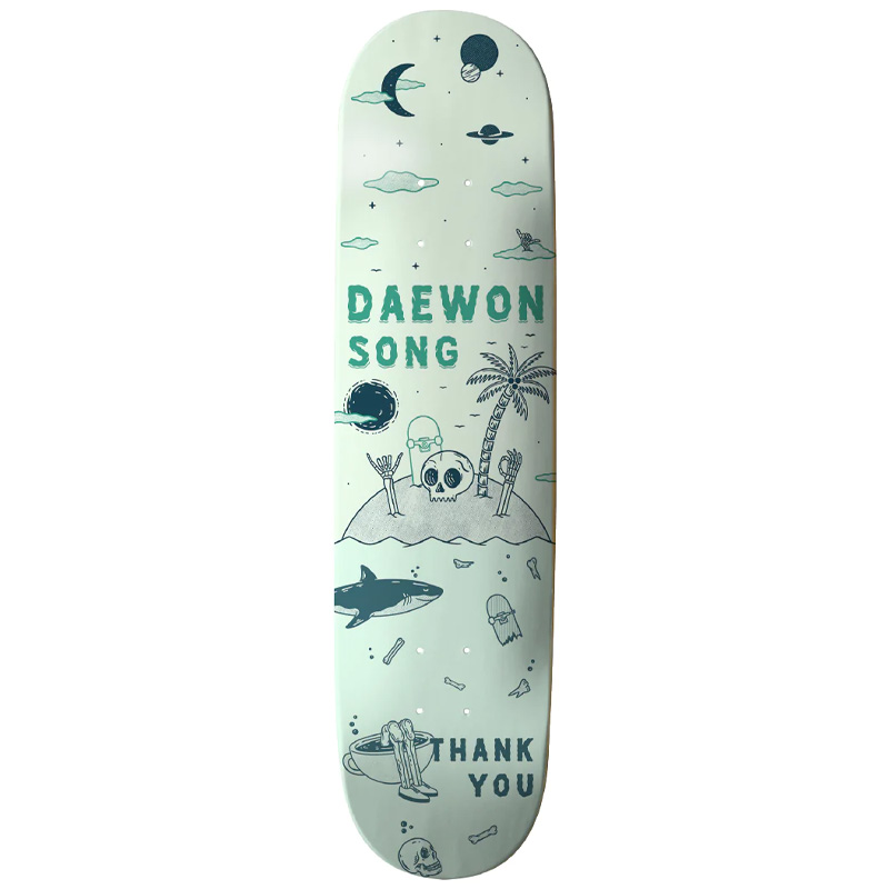 Thank You Daewon Song Cast Away Skateboard Deck Green 8.25 Thank You Daewon Song Cast Away Skateboard Deck Green 8.25