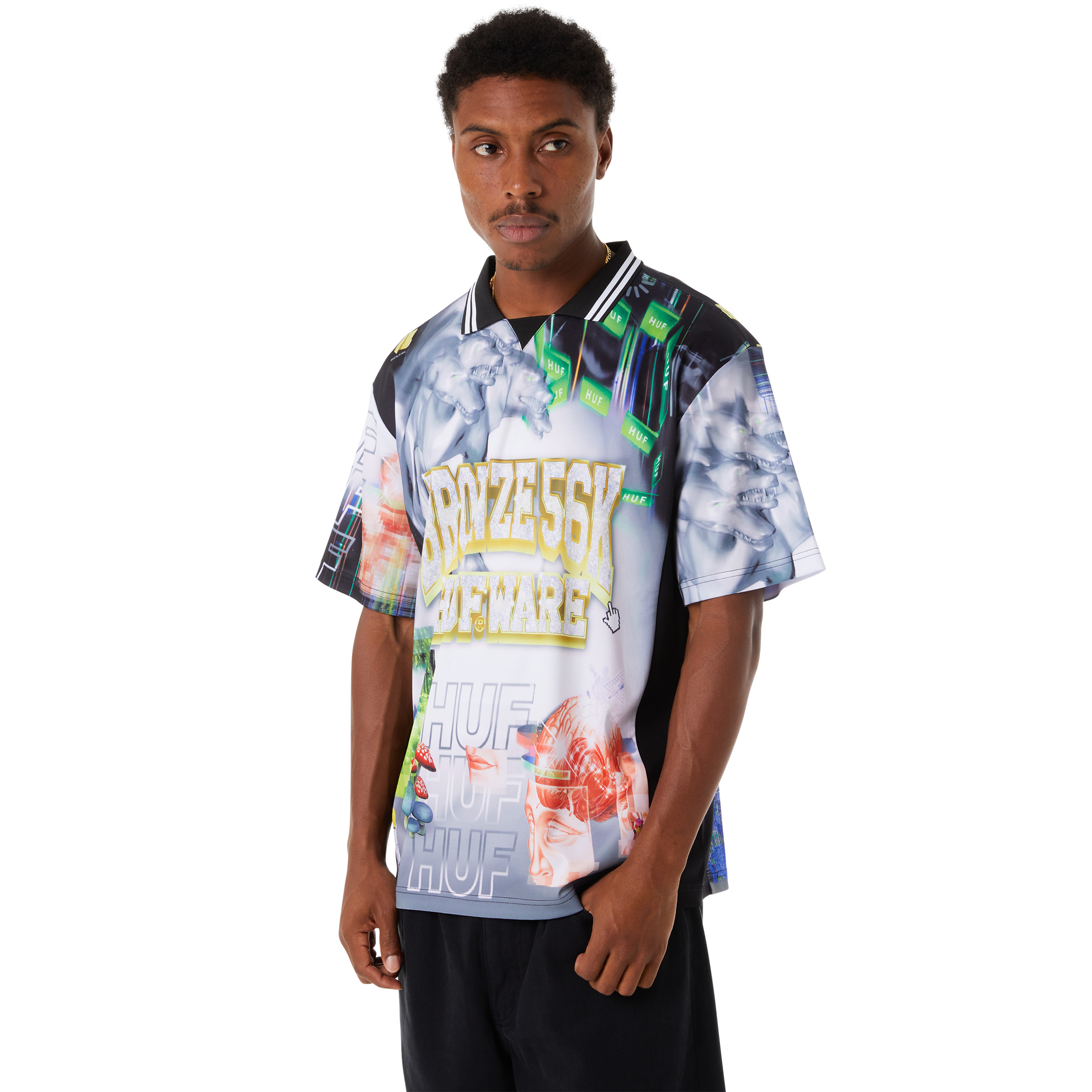 HUF X Bronze 56K Glitched Soccer Jersey HUF X Bronze 56K Glitched Soccer Jersey