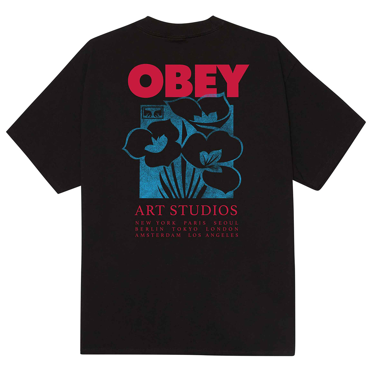 Obey Art Studio Flowers T-Shirt Black Obey Art Studio Flowers T-Shirt Black