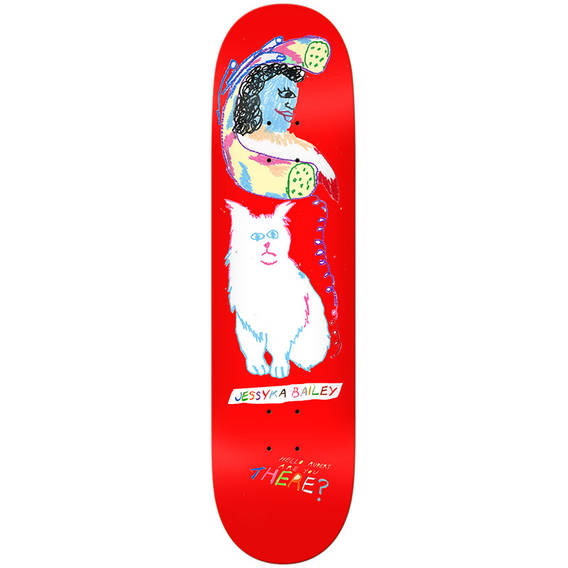 There Jessyka Hello World Skateboard Deck Red 8.0 There Jessyka Hello World Skateboard Deck Red 8.0
