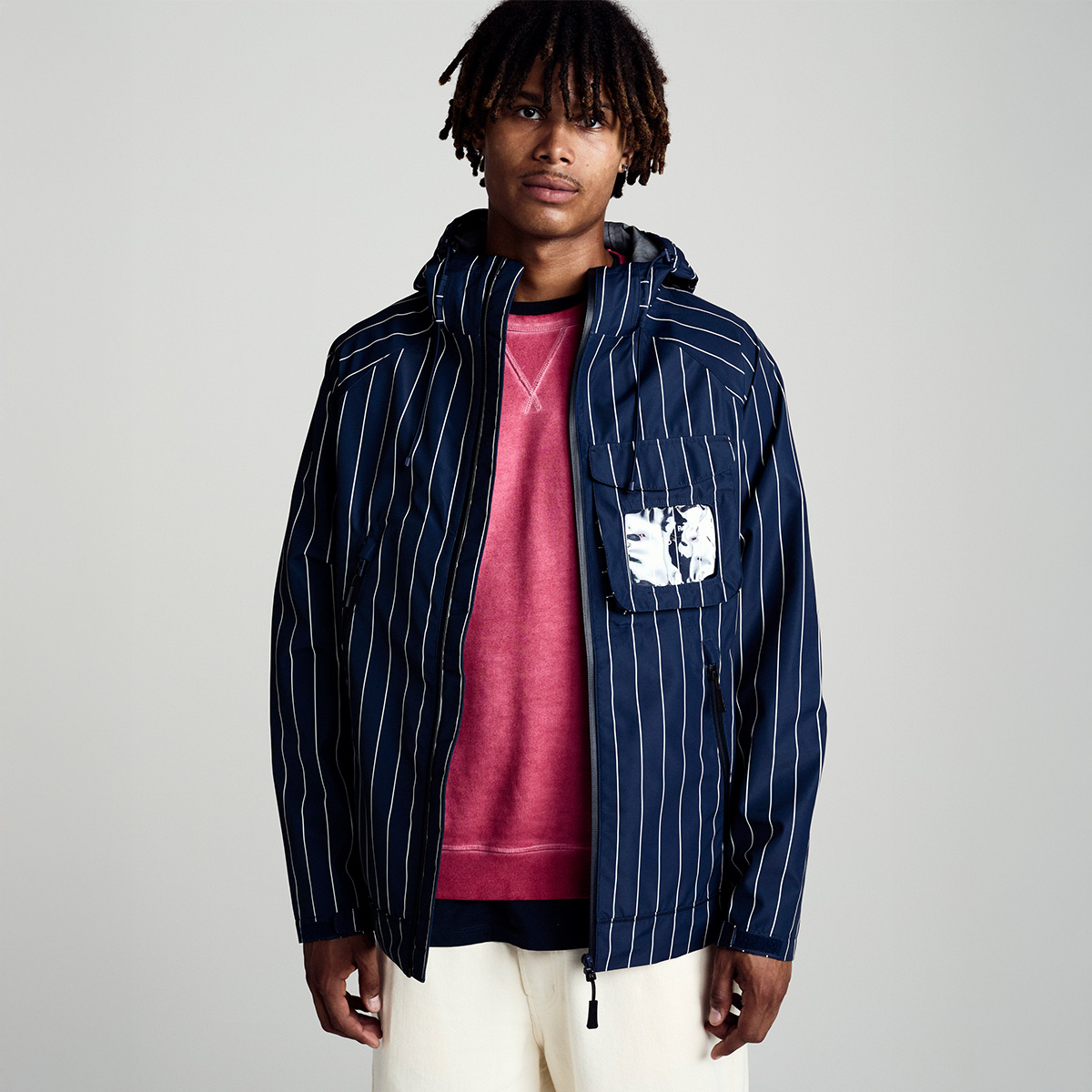POP Pinstripe Oracle Jacket Navy/White