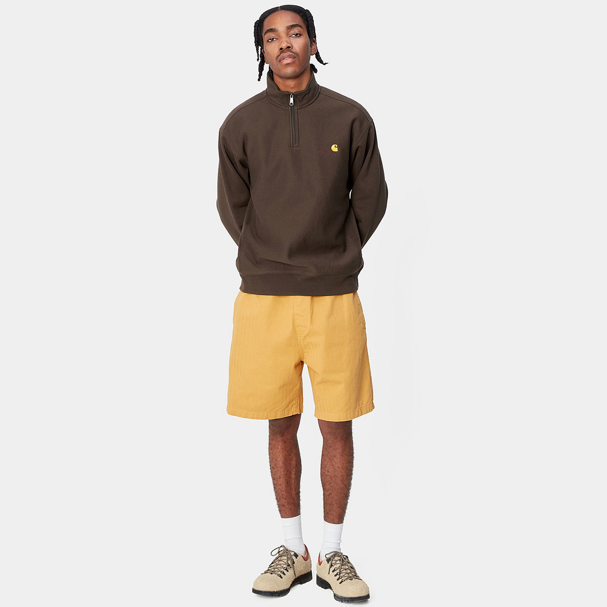 Carhartt WIP Half Zip American Script Sweater Tobacco Carhartt WIP Half Zip American Script Sweater Tobacco