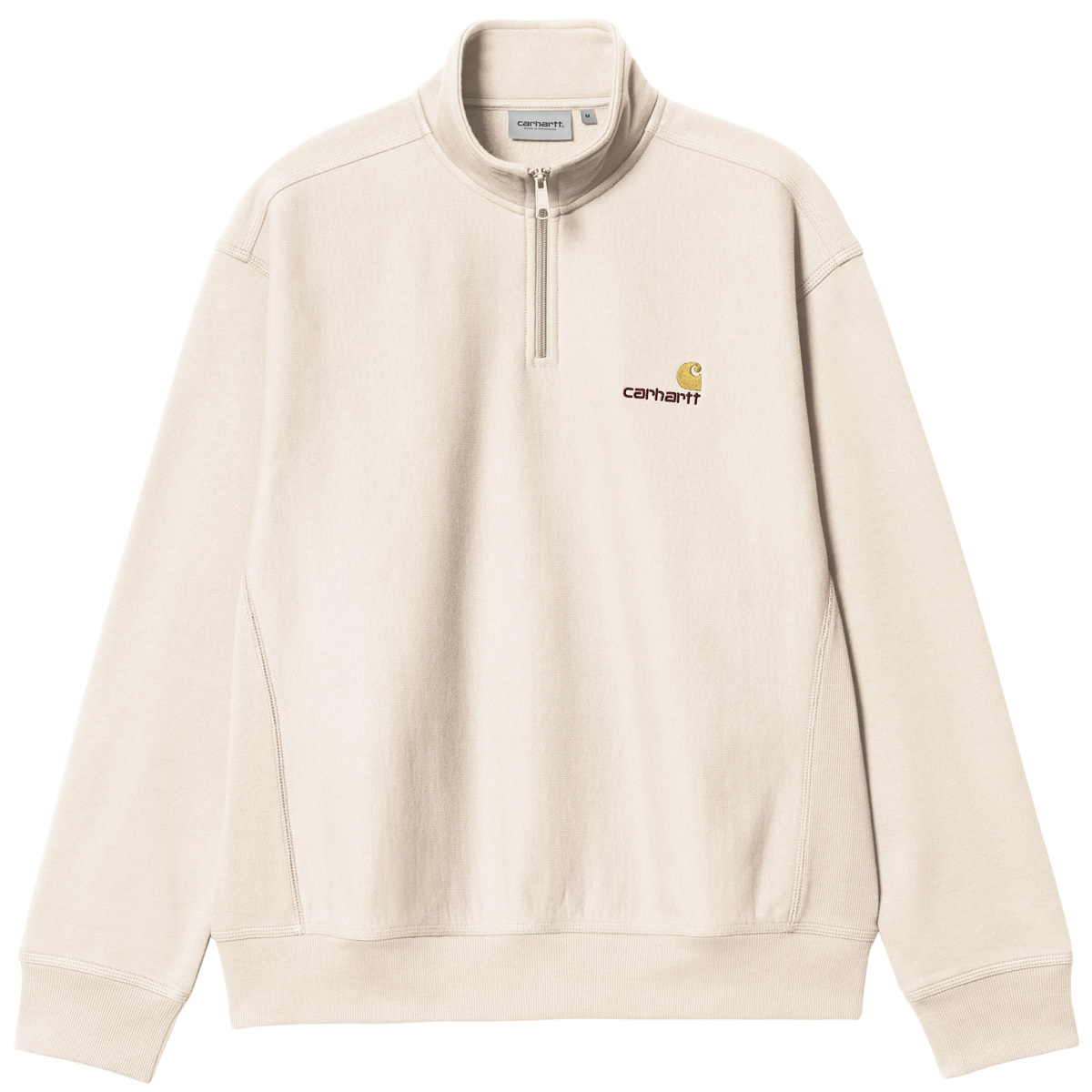 Carhartt WIP Half Zip American Script Sweater Moonbeam Carhartt WIP Half Zip American Script Sweater Moonbeam