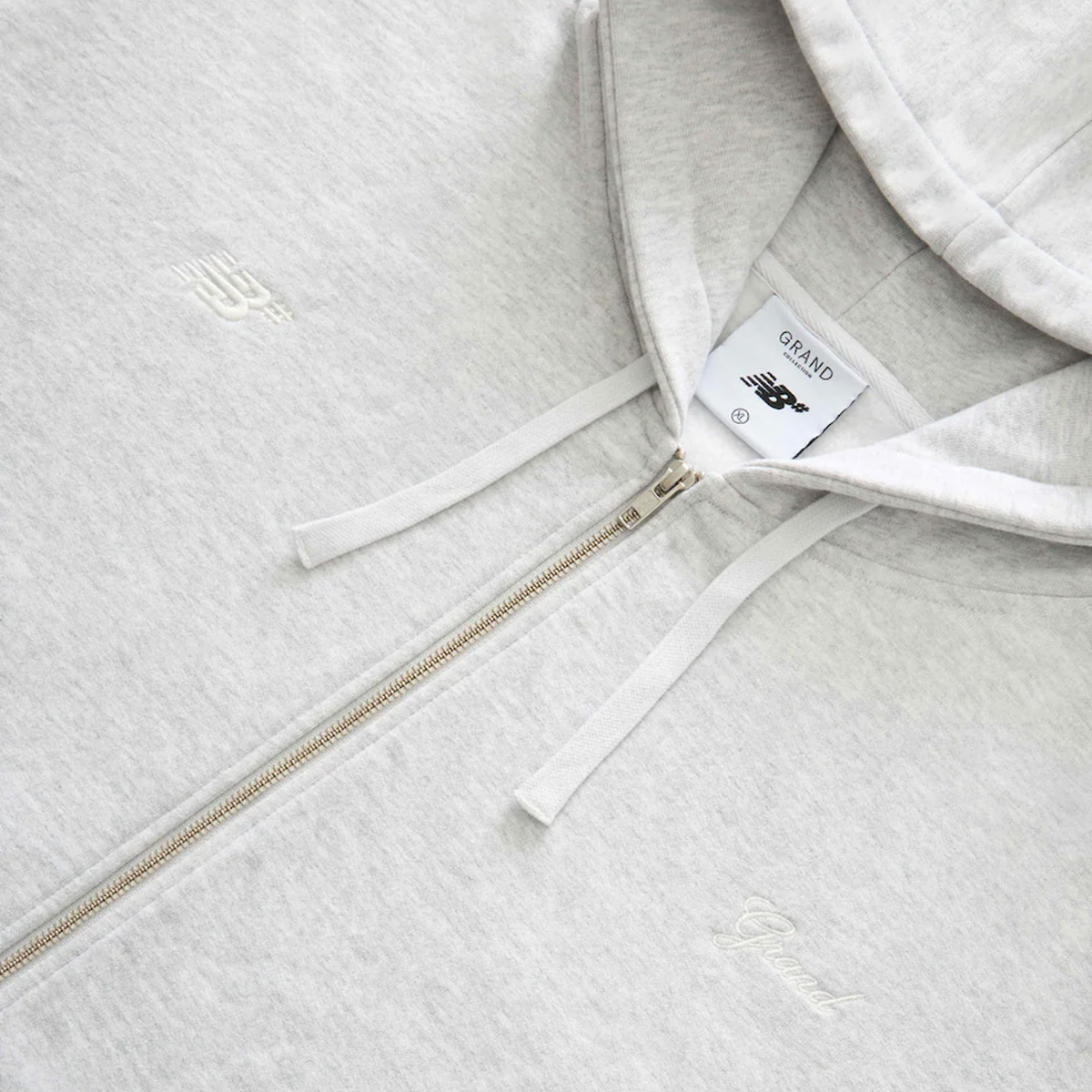 Grand Collection x New Balance Heavyweight Full Zip Hooded Sweater Grey Grand Collection x New Balance Heavyweight Full Zip Hooded Sweater Grey