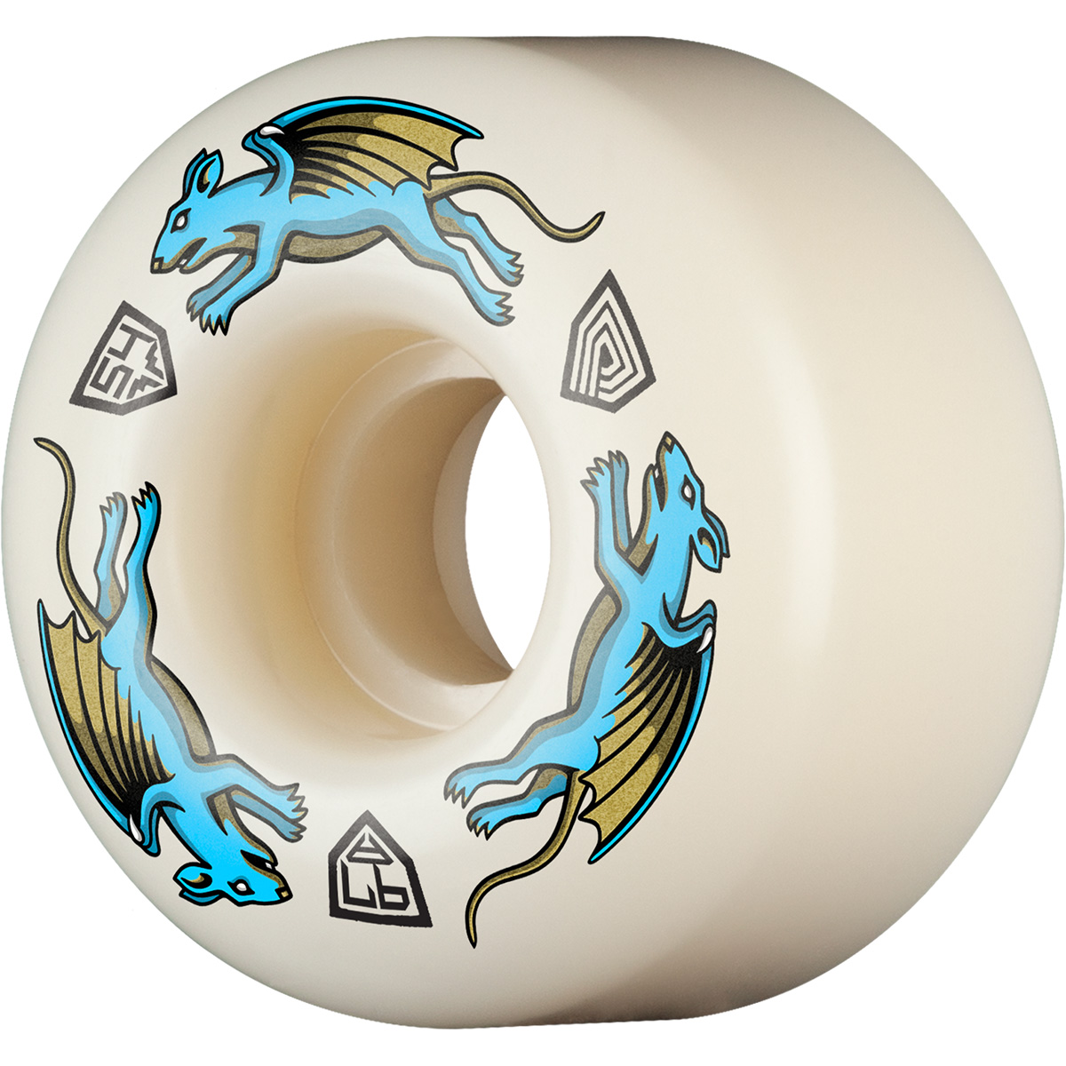 Powell Peralta Dragon Formula Nano Rat AV4 Wide Wheels White/Blue 97A 54mm x 34mm