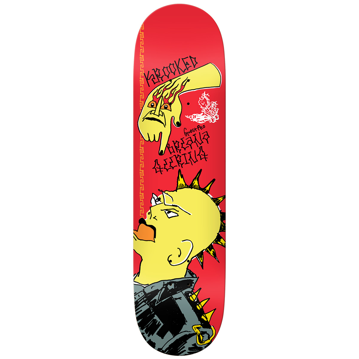 Krooked Geering Guest Pro Punx Series Skateboard Deck 8.5 Krooked Geering Guest Pro Punx Series Skateboard Deck 8.5