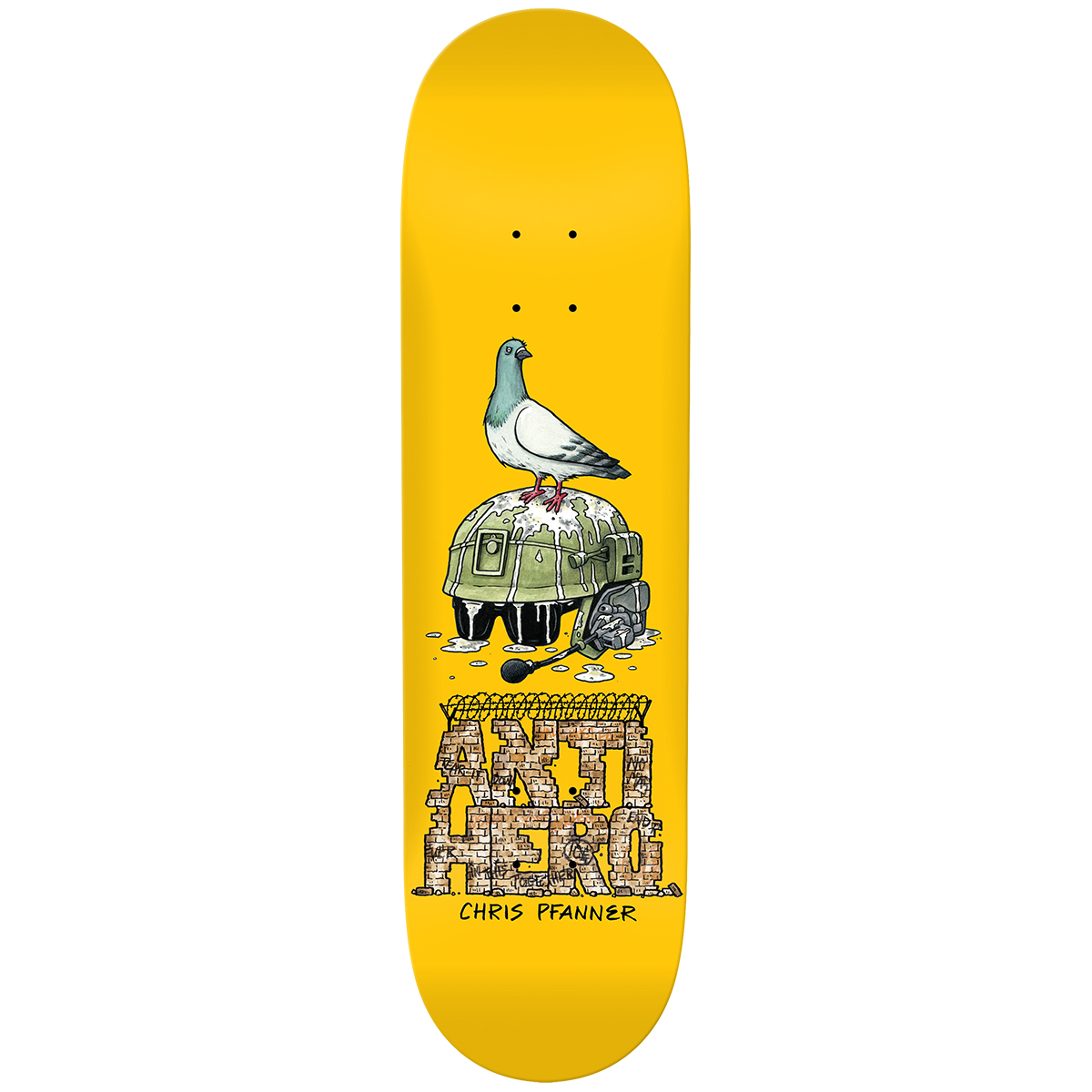 Anti Hero Pfanner Liberdad Skateboard Deck Yellow 8.25