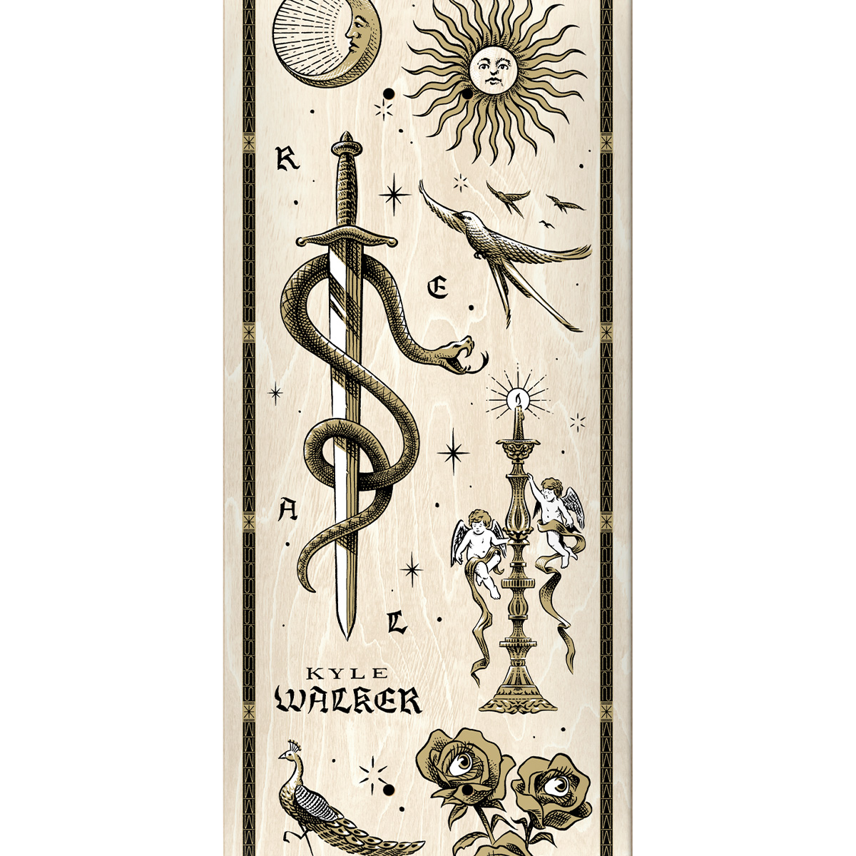 Real Kyle Engraved Skateboard Deck White 8.38