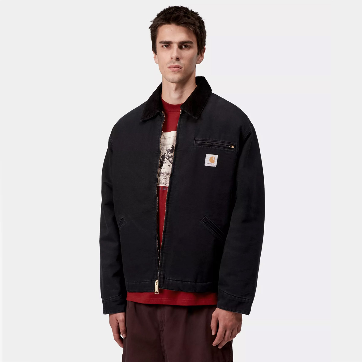 Carhartt WIP OG Detroit Jacket Black/Black Stone Canvas