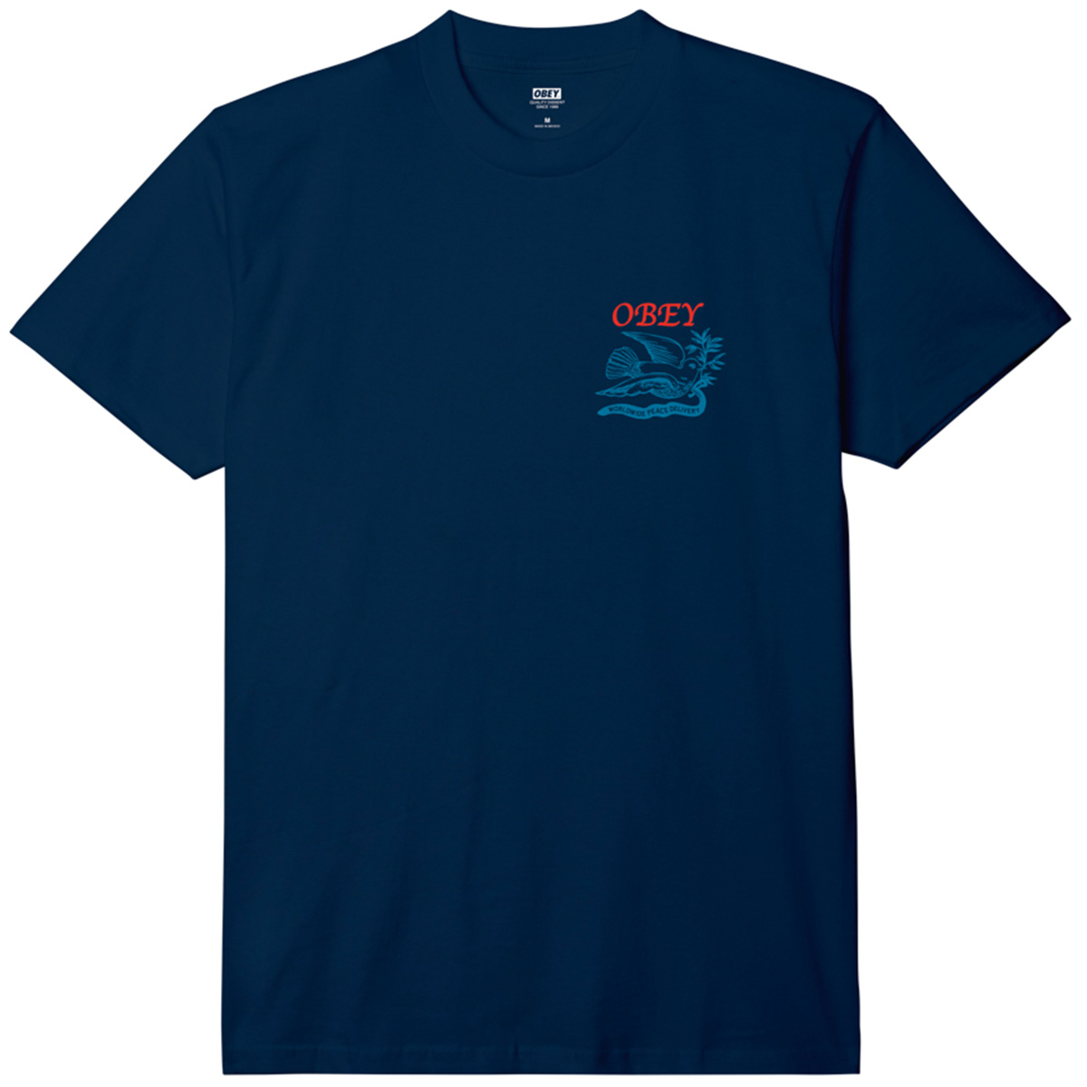 Obey Peace Delivery Dove T-Shirt Navy Obey Peace Delivery Dove T-Shirt Navy