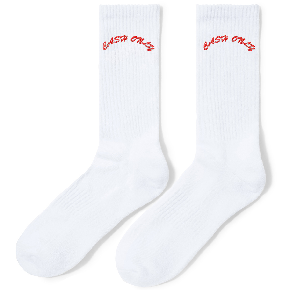 Cash Only Logo Crew Socks White Cash Only Logo Crew Socks White