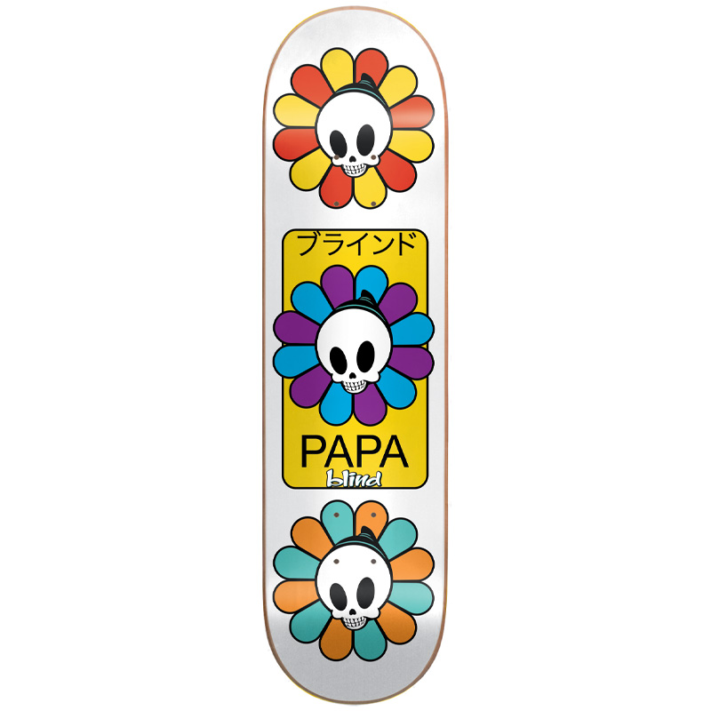 Blind Papa Reaper Bloom R7 Skateboard Deck White 8.0